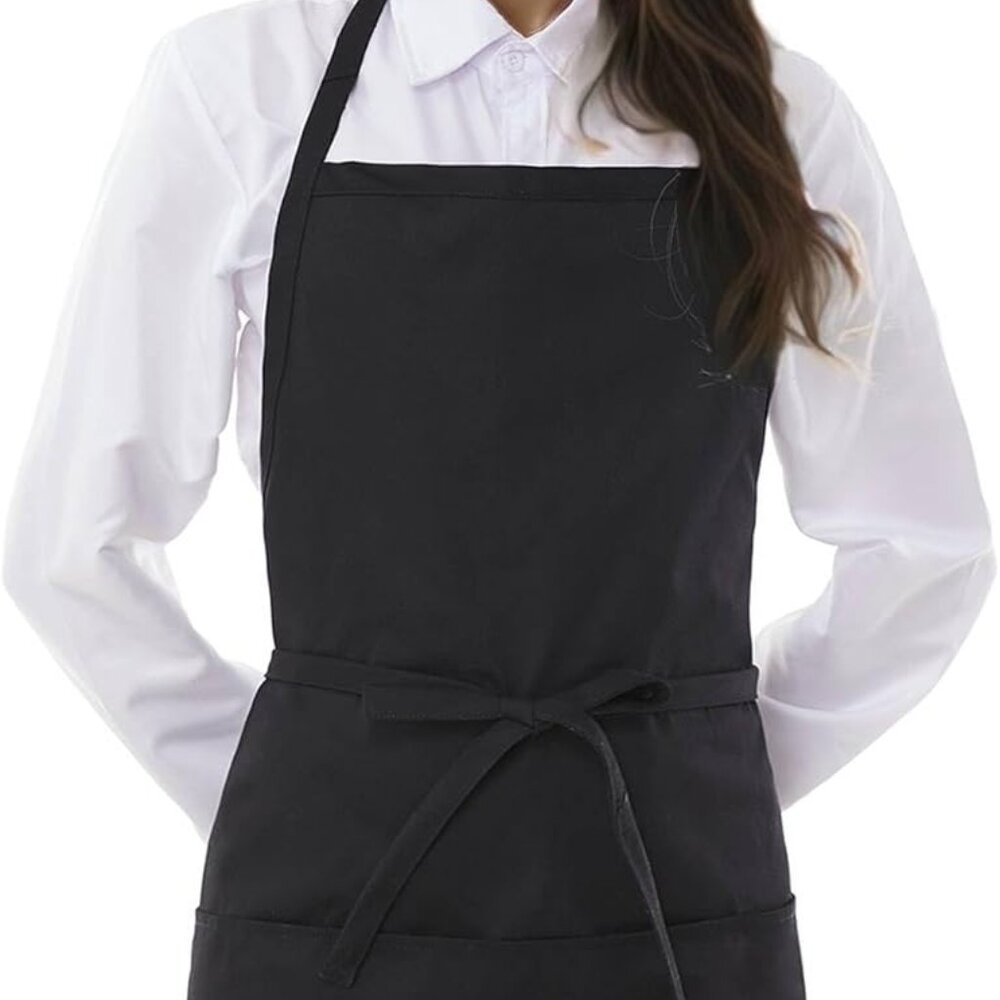 Chef Apron 3 Pocket Short Apron Adjustable Halter Apron Waitress Apron Kitchen A